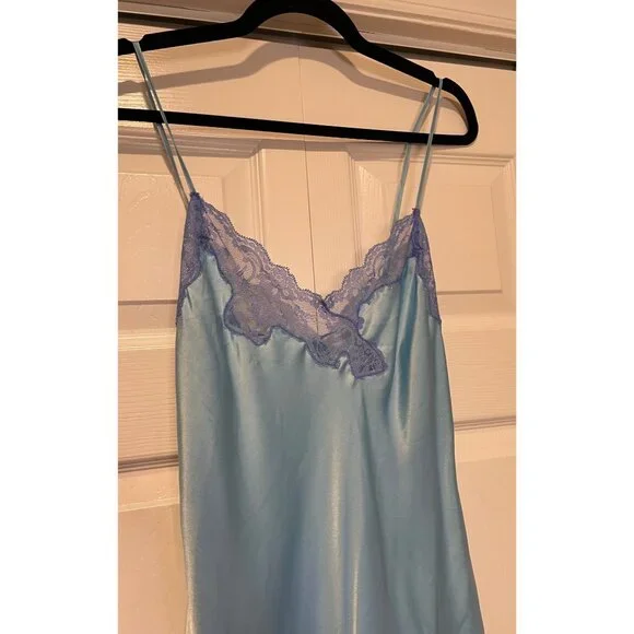 Vtg Y2K Victorias Secret Satin Lace Mini Slip Dress Size S Coquette Fairy Dainty - Picture 10 of 13